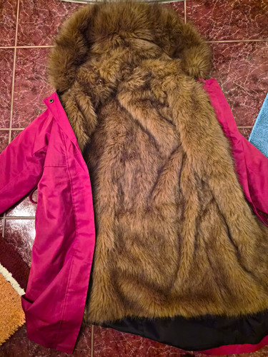 Damen parka mantel lang rot - parka,
