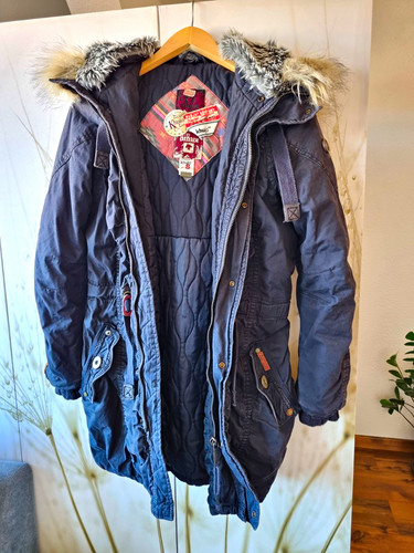 Khujo damen parka mantel blau - mantel,