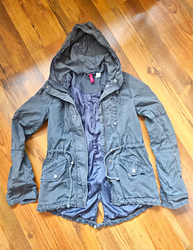 Damen parka jacke grau - h&m,