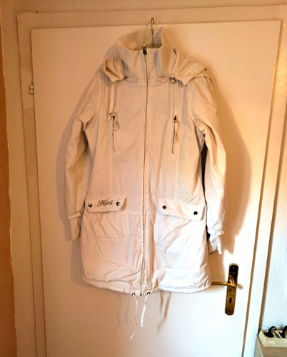 Damen parka mantel lang - damen, weiß